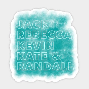 Jack Rebecca Kevin Kate Randall Teal Names Sticker